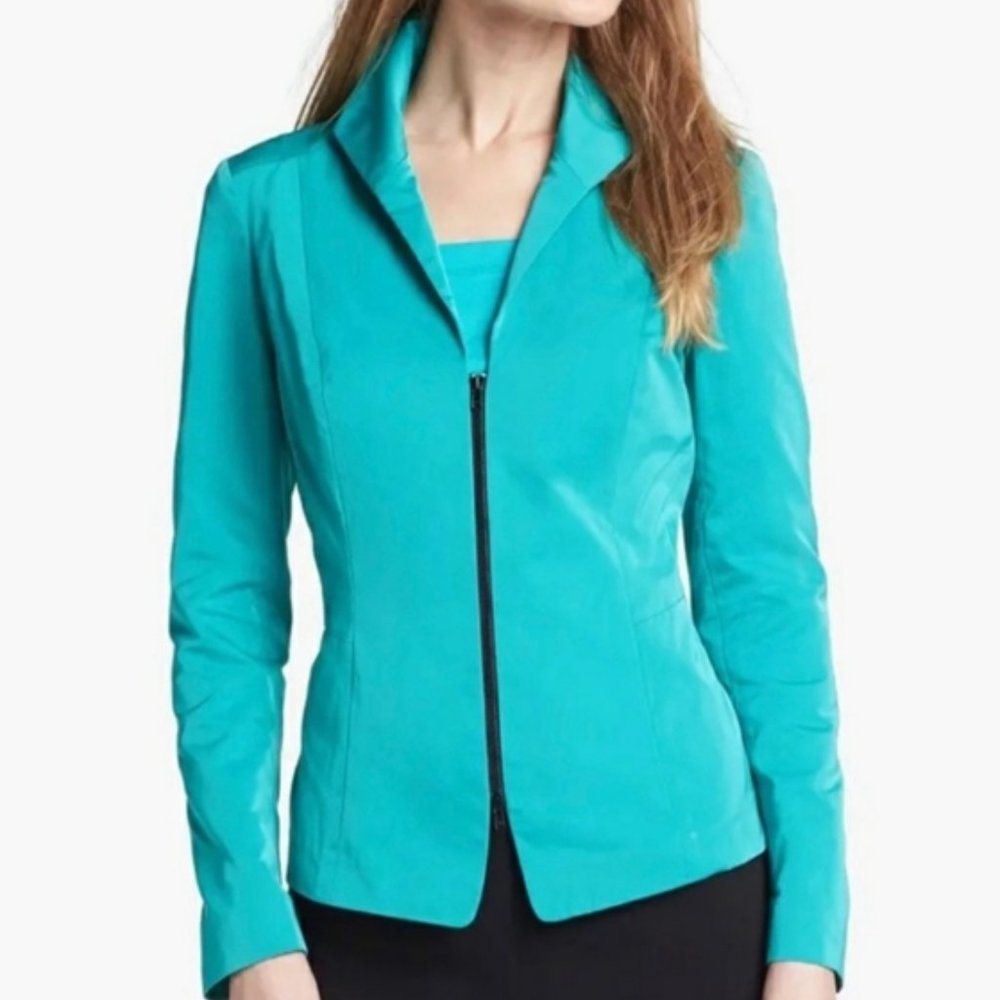 Lafayette 148 New York Raleigh Teal Green Jacket sz 4